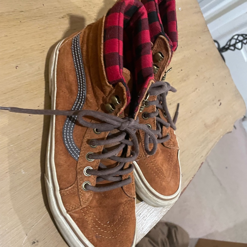 Vans Scotchgard High Top Skate Shoes Suede Flannel 8.5 men’s 10 women